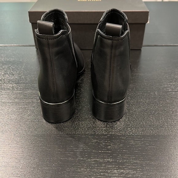 Fabianelli Chelsea Pointy Toe Black Leather Bootie - 8 - Picture 6 of 8